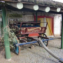 Carriage in the swiss farm, where the Vineyard Cache -  Wood and Wine is located